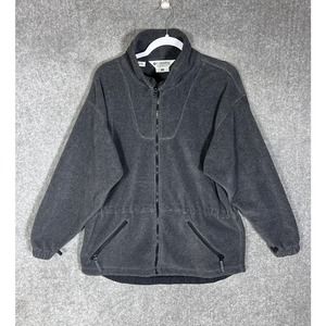 Columbia Mock Neck Full Zip Fleece Sweater Jacket Women Size Medium Gray Pockets